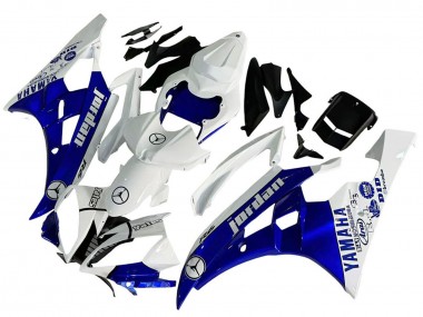 Billigste Yamaha YZF 600 R6 Motorrad Verkleidung 2006-2007 - Weiss Blau Jordan