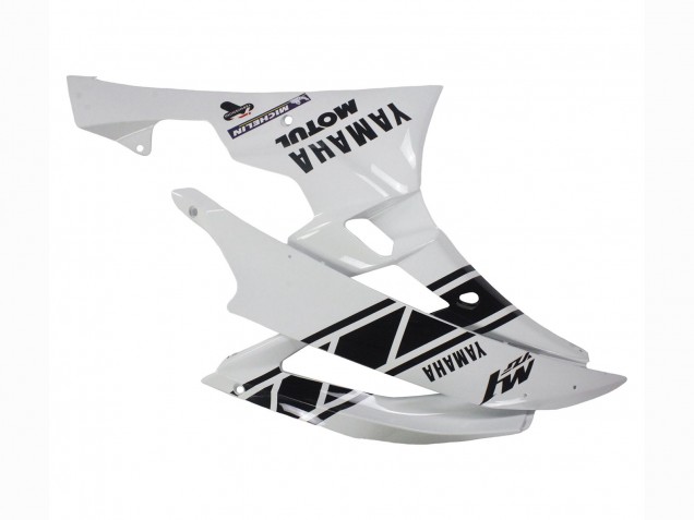 Billigste Yamaha YZF 600 R6 Motorrad Verkleidung 2006-2007 - Weiss Glanzendes Schwarz Motul Michelin