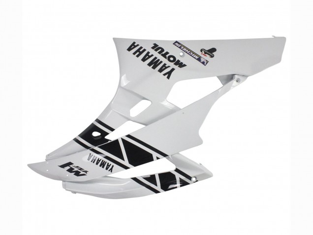 Billigste Yamaha YZF 600 R6 Motorrad Verkleidung 2006-2007 - Weiss Glanzendes Schwarz Motul Michelin