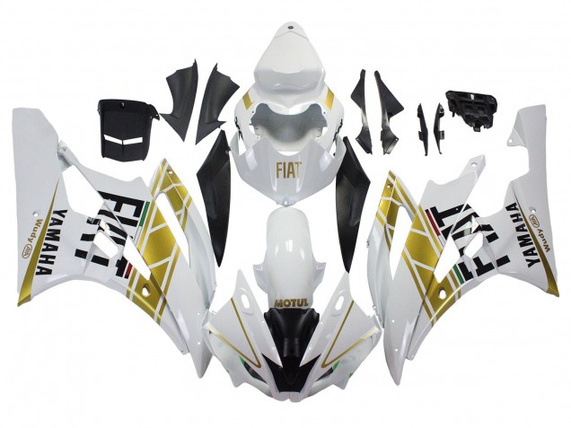 Billigste Yamaha YZF 600 R6 Motorrad Verkleidung 2006-2007 - Weiss Gold Schwarz Fiat
