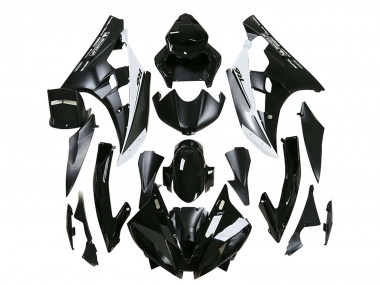 Billigste Yamaha YZF 600 R6 Motorrad Verkleidung 2006-2007 - Glanzendes Schwarz Matt Schwarz Weiss Motul Michelin