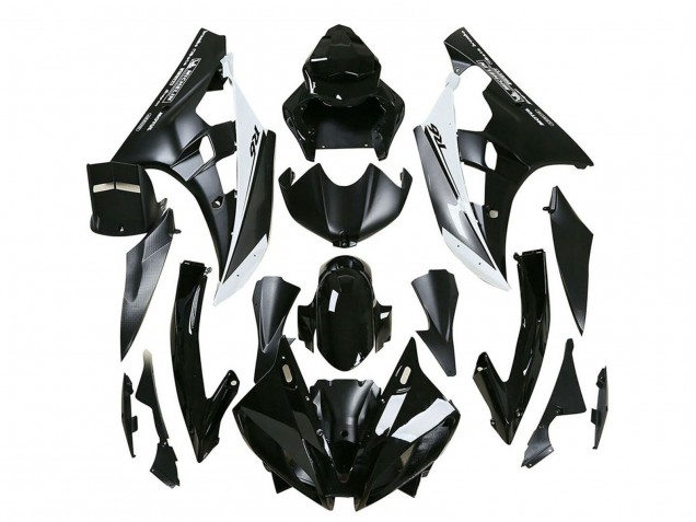 Billigste Yamaha YZF 600 R6 Motorrad Verkleidung 2006-2007 - Glanzendes Schwarz Matt Schwarz Weiss Motul Michelin
