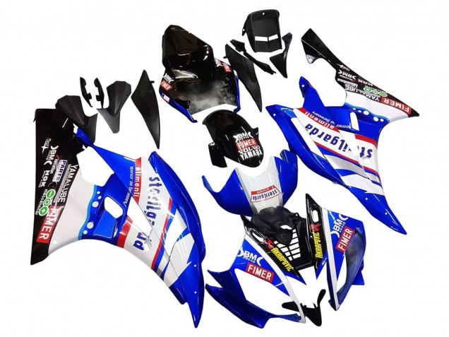 Billigste Yamaha YZF 600 R6 Motorrad Verkleidung 2006-2007 - Weiss Blau Schwarz Fimer Volvo Yamalube Sterilgarda