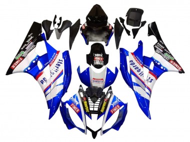 Billigste Yamaha YZF 600 R6 Motorrad Verkleidung 2006-2007 - Weiss Blau Schwarz Fimer Volvo Yamalube Sterilgarda