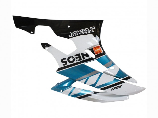 Billigste Yamaha YZF 600 R6 Motorrad Verkleidung 2006-2007 - Weiss Blau Schwarz Semakin Didepan ENEOS