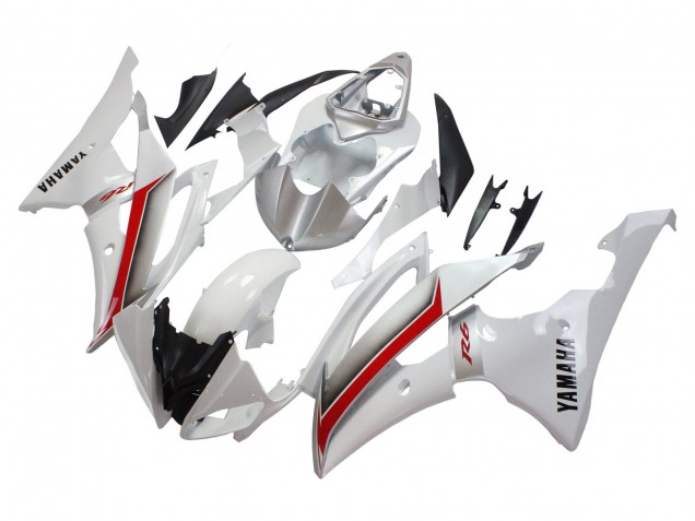 Billigste Yamaha YZF 600 R6 Motorrad Verkleidung 2008-2016 - Weiss Rot