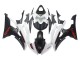 Billigste Yamaha YZF 600 R6 Motorrad Verkleidung 2008-2016 - Weiss Matt Schwarz Rot Aufkleber