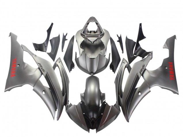 Billigste Yamaha YZF 600 R6 Motorrad Verkleidung 2008-2016 - Matt Grau Rot Aufkleber