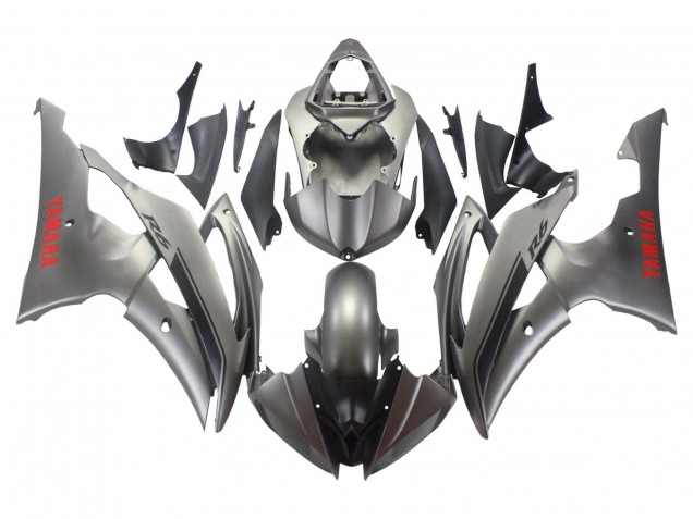 Billigste Yamaha YZF 600 R6 Motorrad Verkleidung 2008-2016 - Matt Grau Rot Aufkleber