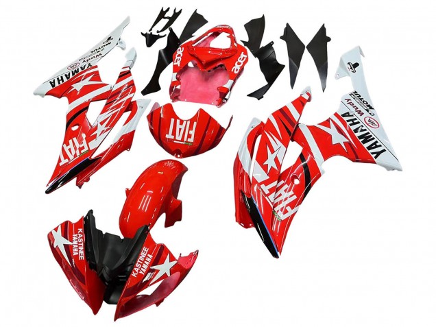Billigste Yamaha YZF 600 R6 Motorrad Verkleidung 2008-2016 - Weiss Rot Schwarz Fiat Acer
