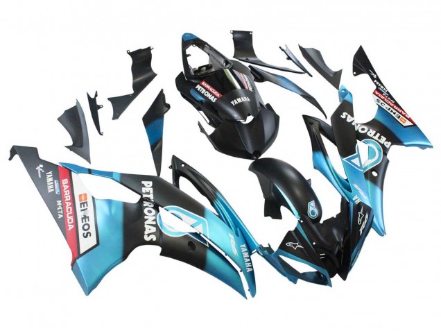Billigste Yamaha YZF 600 R6 Motorrad Verkleidung 2008-2016 - Hellblau Matt Schwarz Petronas ENEOS