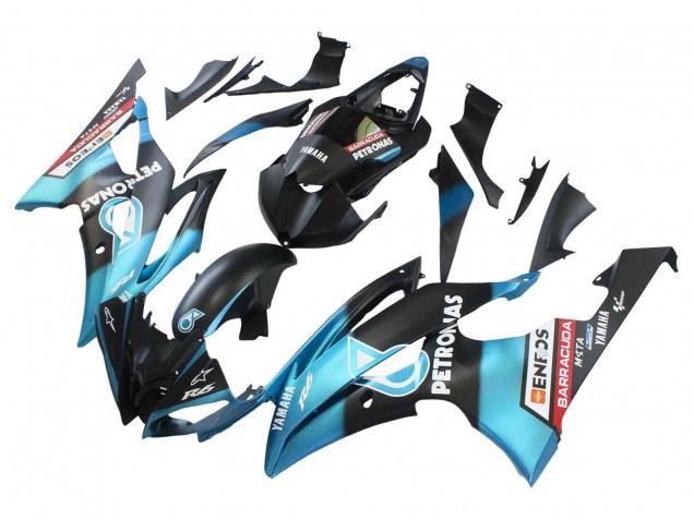 Billigste Yamaha YZF 600 R6 Motorrad Verkleidung 2008-2016 - Hellblau Matt Schwarz Petronas ENEOS