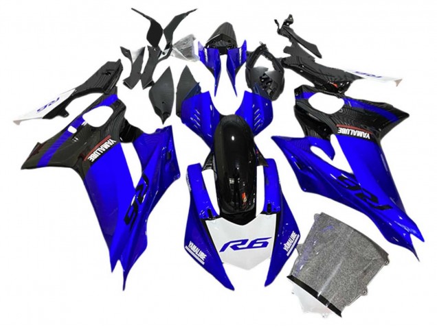 Billigste Yamaha YZF 600 R6 Motorrad Verkleidung 2017-2023 - Blau Schwarz Weiss