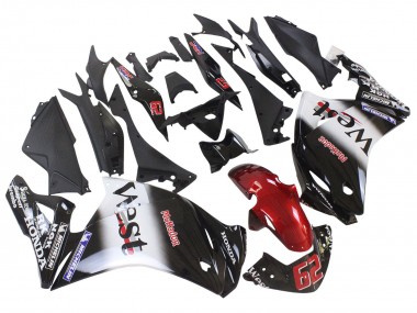 Billigste Honda CBR250RR Motorrad Verkleidung 2011-2015 - Glanzendes Schwarz Weiss West Rot HRC 62