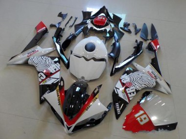 Billigste Yamaha YZF R1 Motorrad Verkleidung 2007-2008 - Weiss Rot Schwarz Gelb Dunkel Dog