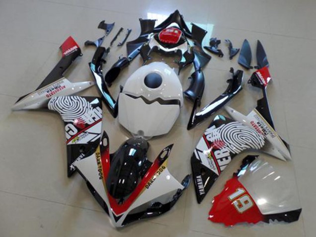 Billigste Yamaha YZF R1 Motorrad Verkleidung 2007-2008 - Weiss Rot Schwarz Gelb Dunkel Dog