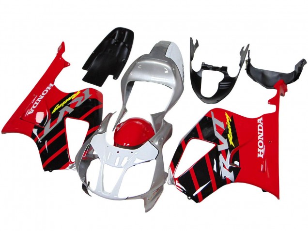 Billigste Honda VTR1000 Motorrad Verkleidung 2000-2006 - Silber Rot Schwarz Streifen Rennen
