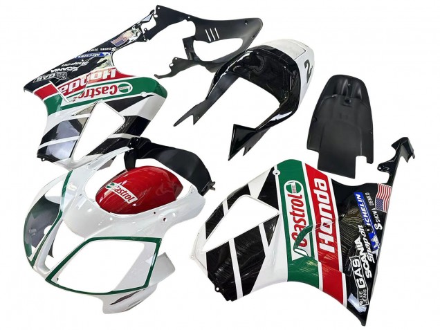 Billigste Honda VTR1000 Motorrad Verkleidung 2000-2006 - Weiss Rot Grun Glanzendes Schwarz Castrol