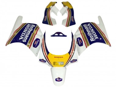 Billigste Honda NSR250R Motorrad Verkleidung 1988-1989 - Weiss Gelb Blau Rothmans