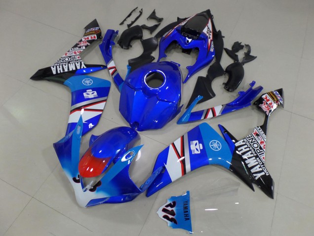 Billigste Yamaha YZF R1 Motorrad Verkleidung 2007-2008 - Blau Weiss Rot Schwarz
