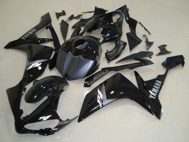 Billigste Yamaha YZF R1 Motorrad Verkleidung 2007-2008 - Glanzendes Schwarz Matt Schwarz Weiss Aufkleber