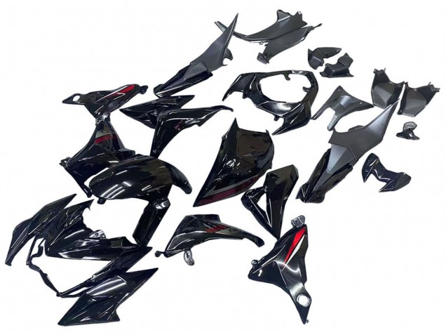 Billigste Kawasaki Z800 Motorrad Verkleidung 2013-2018 - Glanzendes Schwarz Rot