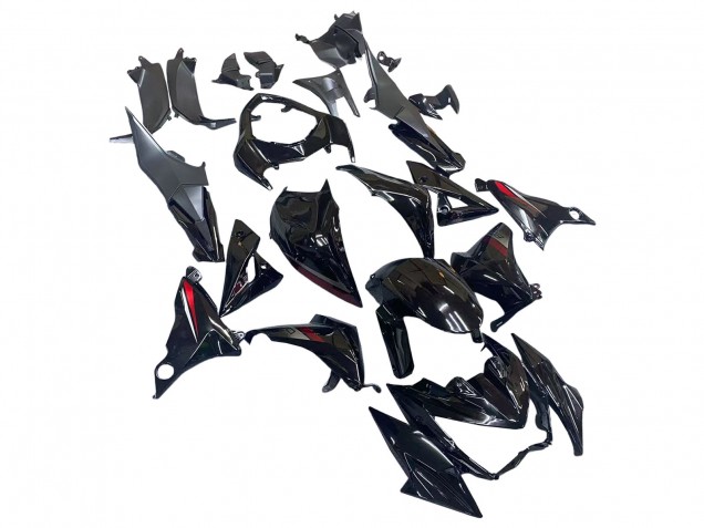 Billigste Kawasaki Z800 Motorrad Verkleidung 2013-2018 - Glanzendes Schwarz Rot
