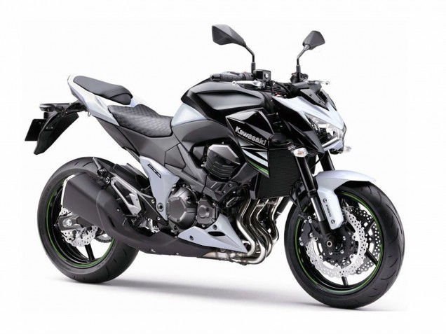 Billigste Kawasaki Z800 Motorrad Verkleidung 2013-2018 - Weiss Glanzendes Schwarz Grun