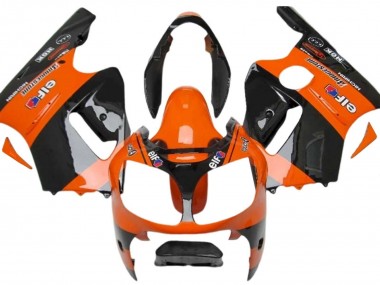Billigste Kawasaki ZX12R Motorrad Verkleidung 2000-2001 - Orange Schwarz Elf Michelin