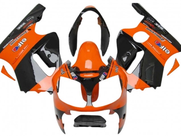 Billigste Kawasaki ZX12R Motorrad Verkleidung 2000-2001 - Orange Schwarz Elf Michelin