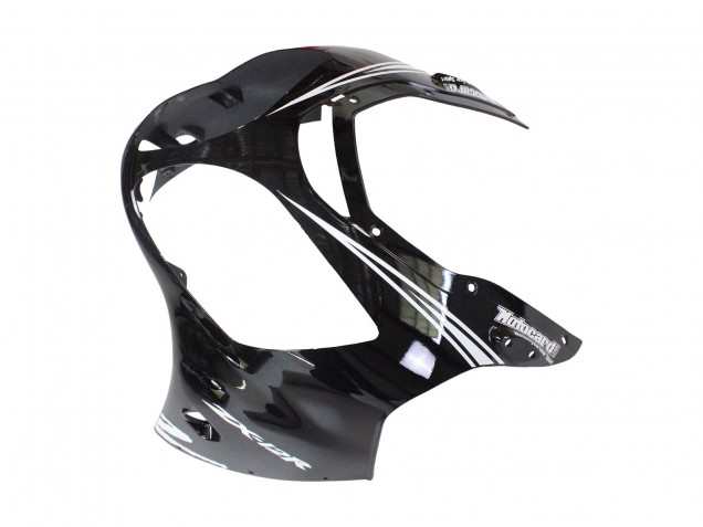 Billigste Kawasaki ZX12R Motorrad Verkleidung 2000-2001 - Glanzendes Schwarz Weiss Elf Schnee