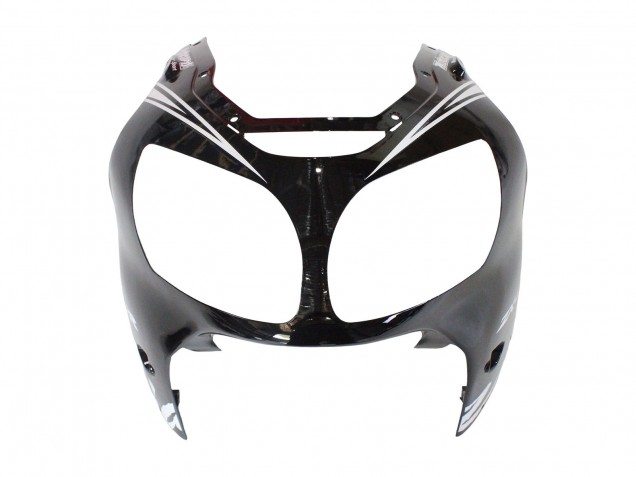 Billigste Kawasaki ZX12R Motorrad Verkleidung 2000-2001 - Glanzendes Schwarz Weiss Elf Schnee