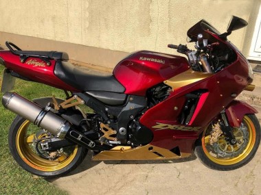 Billigste Kawasaki ZX12R Motorrad Verkleidung 2000-2001 - Rot Gold