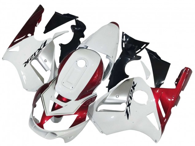 Billigste Kawasaki ZX12R Motorrad Verkleidung 2002-2006 - Weiss Rot Schwarz