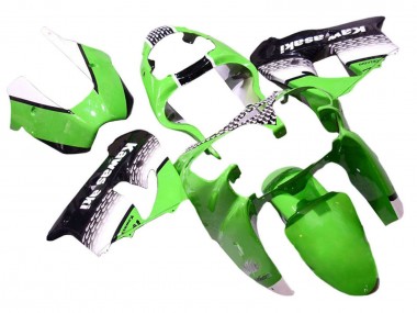 Billigste Kawasaki ZX9R Motorrad Verkleidung 2000-2001 - Grun Weiss Schwarz