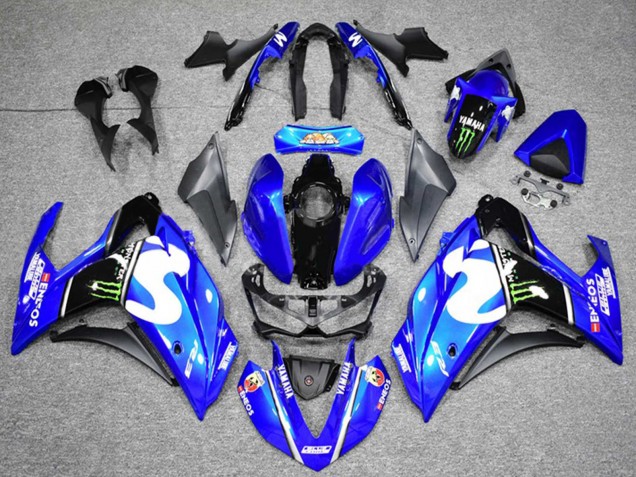 Billigste Yamaha YZF R3 Motorrad Verkleidung 2015-2018 - Blau Schwarz Grun Monster