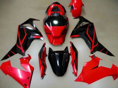 Billigste Honda CBR650R Motorrad Verkleidung 2021-2023 - Rot Glanzendes Schwarz Streifen