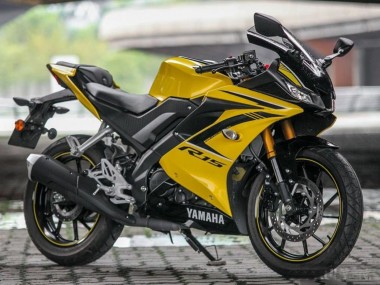 Billigste Yamaha YZF R15 Motorrad Verkleidung 2018-2024 - Gelb Schwarz