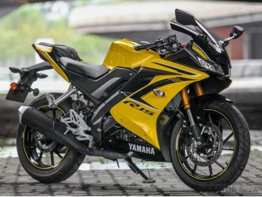 Billigste Yamaha YZF R15 Motorrad Verkleidung 2018-2024 - Gelb Schwarz