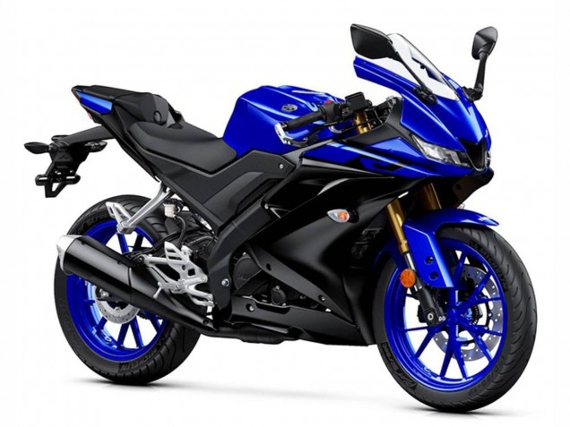 Billigste Yamaha YZF R125 Motorrad Verkleidung 2019-2024 - Blau Matt Schwarz