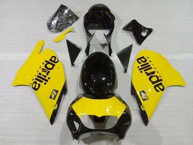 Billigste Aprilia RS250 Motorrad Verkleidung 1999-2004 - Gelb Glanzendes Schwarz