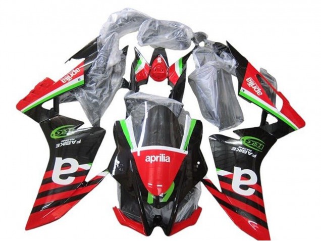 Billigste Aprilia RSV4 1000 Motorrad Verkleidung 2009-2015 - Rot Grun Schwarz Streifen