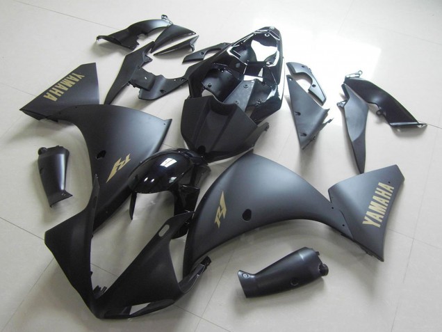 Billigste Yamaha YZF R1 Motorrad Verkleidung 2009-2011 - Glanzendes Schwarz Matt Schwarz Gold Aufkleber