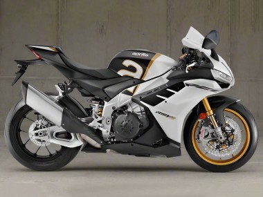 Billigste Aprilia RSV4 1100 Motorrad Verkleidung 2021-2024 - Weiss Schwarz Gold
