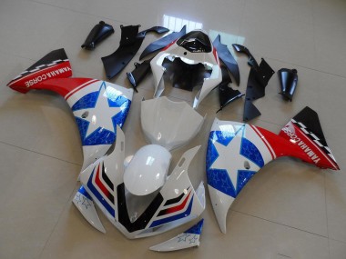 Billigste Yamaha YZF R1 Motorrad Verkleidung 2009-2011 - Weiss Blau Rot Schwarz Ducati Stern Stil