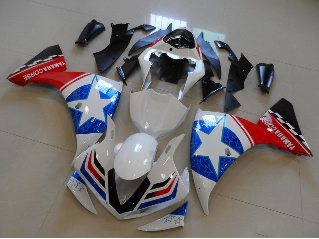 Billigste Yamaha YZF R1 Motorrad Verkleidung 2009-2011 - Weiss Blau Rot Schwarz Ducati Stern Stil
