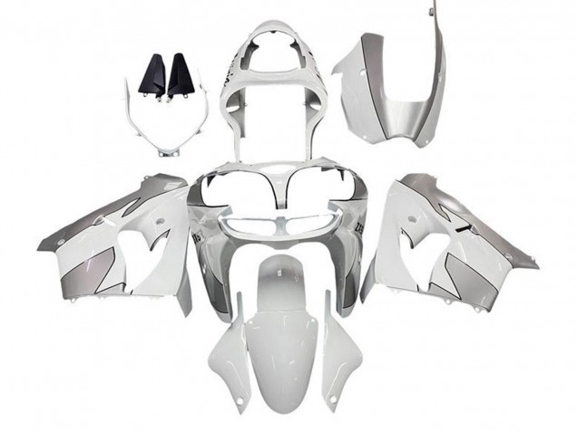 Billigste Kawasaki ZX9R Motorrad Verkleidung 2000-2001 - Weiss Silber