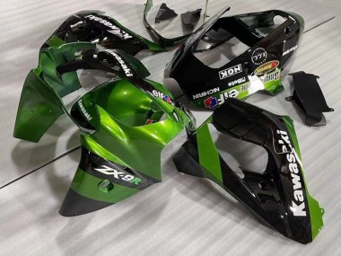 Billigste Kawasaki ZX9R Motorrad Verkleidung 2002-2003 - Grun Schwarz Elf
