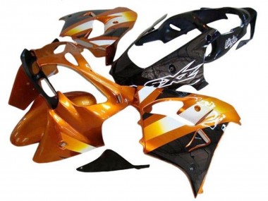 Billigste Kawasaki ZX9R Motorrad Verkleidung 2002-2003 - Orange Schwarz Weiss