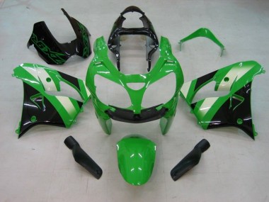 Billigste Kawasaki ZX9R Motorrad Verkleidung 2002-2003 - Grun Weiss Schwarz